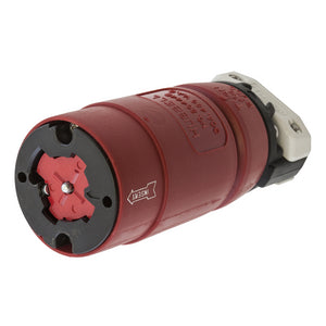 HUBBELL HBL20444B Industrial, Female Connector Body, 30A 3-Phase Delta 480V AC, 3-Pole 4-Wire Grounding, Non-NEMA, Screw Terminal, Red