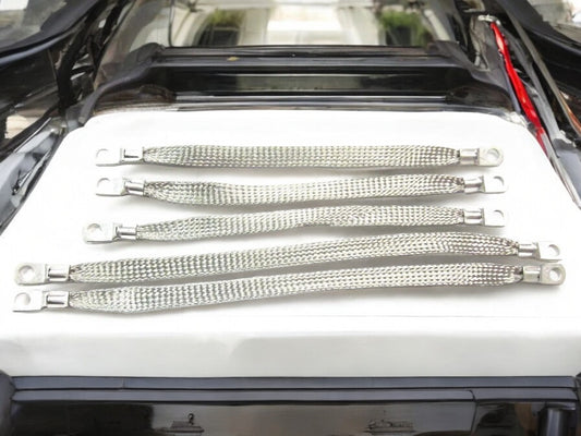 UNIVERSAL ENGINE GROUND STRAP 5 PC TRUCK/CAR SET U.S.A MADE (3-10") (2-13")