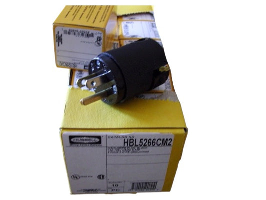 Hubbell HBL5266CM2 15A 125V U/G EDISON MALE PLUG BOX OF 10