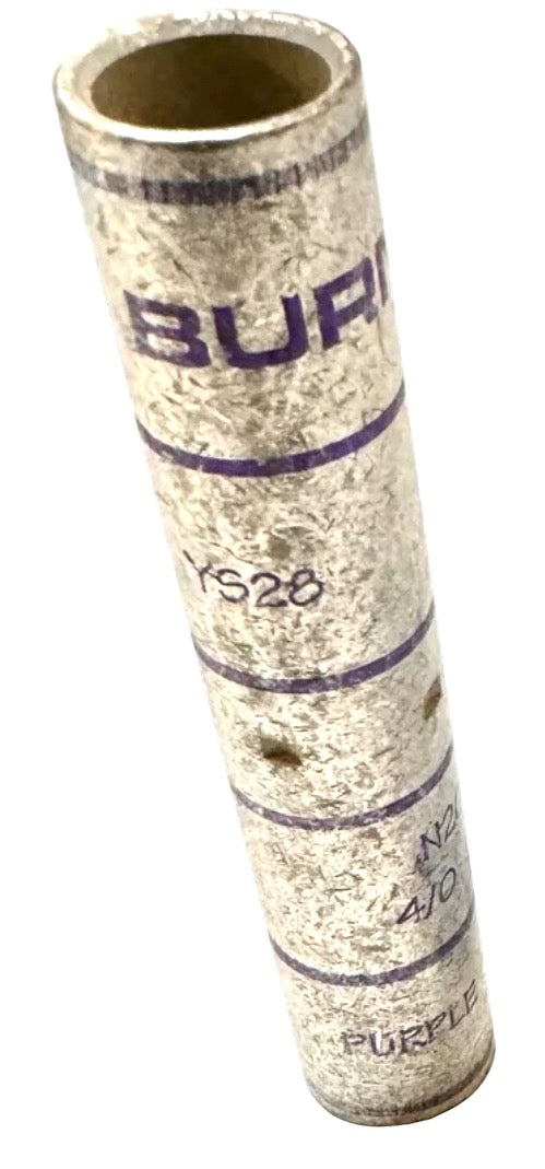 Burndy YS28 502780 Copper Compression LB Splice, 4/0 3.57" Splice