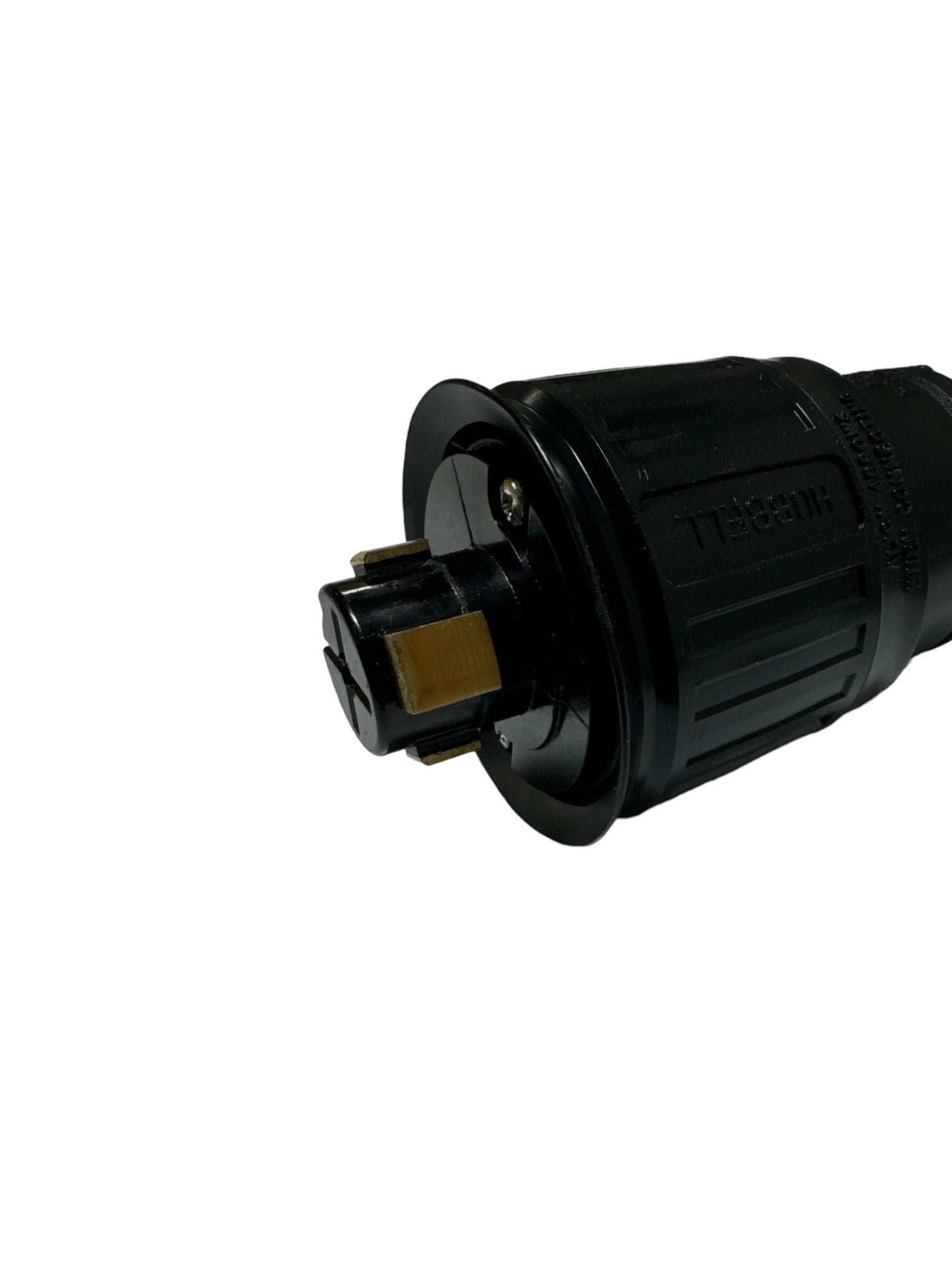 HUBBELL HBL21415B Industrial, Male Plug, 30A 600V AC, 20A 250V DC, 3-Pole 4-Wire Grounding, Non-NEMA, Screw Terminal, Black and White