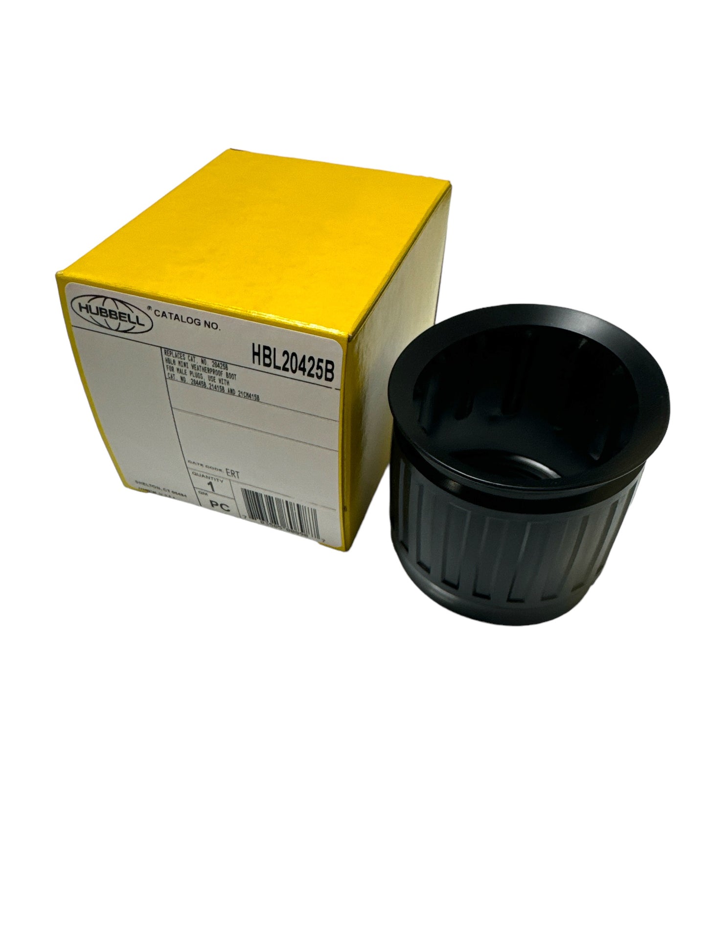 HUBBELL HBL21415B Industrial, Male Plug, 30A 600V AC, 20A 250V DC, 3-Pole 4-Wire Grounding, Non-NEMA, Screw Terminal, Black and White