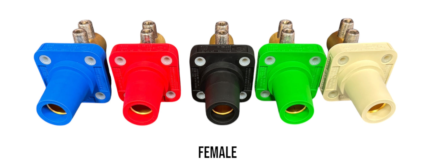 #4 - 4/0 AWG HUBBELL Panel Mounting Series 16 Camlocks (Set of 5) STRAIGHT OR ANGLED. - Double Set Screw