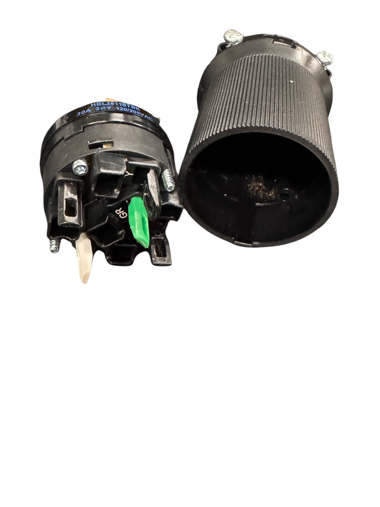 HUBBELL HBL2811STBK Edge Connect Twist lock Male Plug, 30A 3-Phase 120/208V AC, 4-Pole 5-Wire Grounding, L21-30P, Screwless Terminal, Black