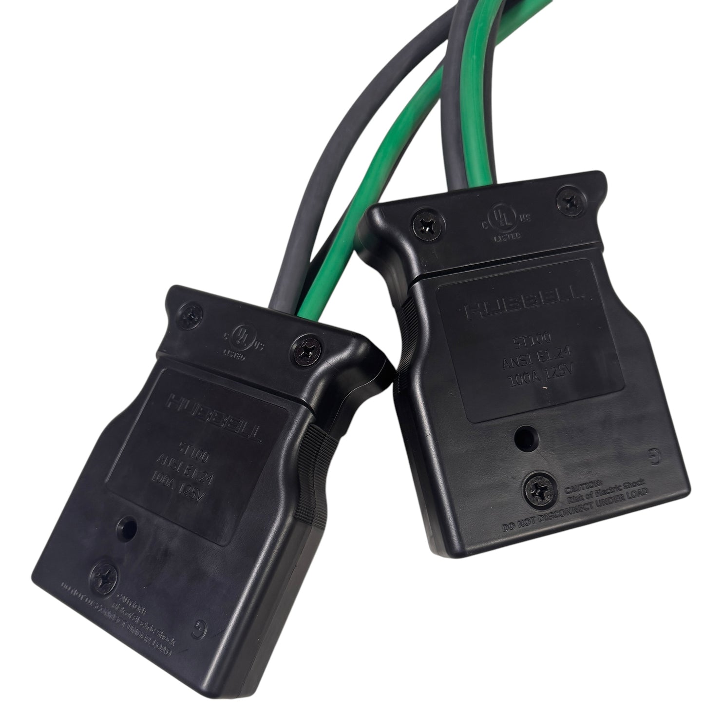 Stage Pin Splitter Assembly 100A Male (2) 100A Female Hubbell 100A/125V
