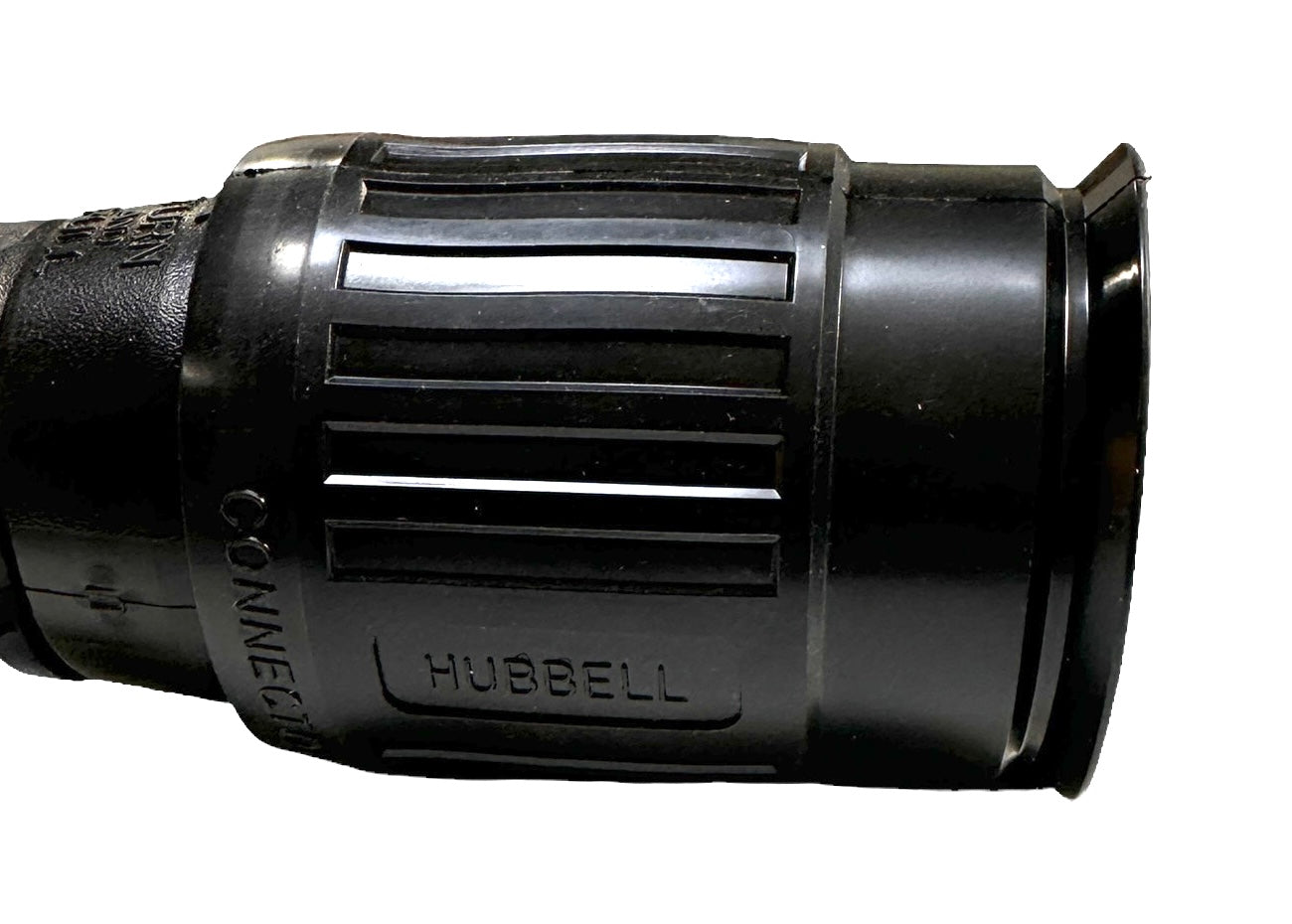 HUBBELL HBL21414B Female Connector Body, 30A 600V AC, 20A 250V DC, 3-Pole 4-Wire Grounding, Non-NEMA, Screw Terminal and White.