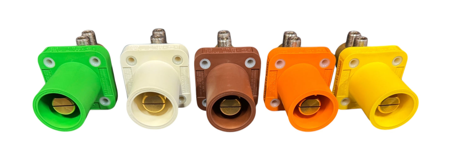 #4 - 4/0 AWG HUBBELL Panel Mounting Series 16 Camlocks (Set of 5) STRAIGHT OR ANGLED. - Double Set Screw