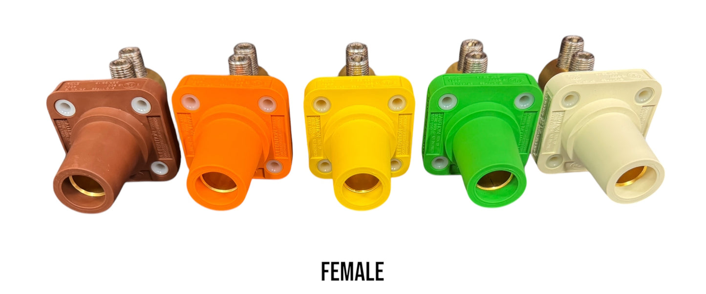 #4 - 4/0 AWG HUBBELL Panel Mounting Series 16 Camlocks (Set of 5) STRAIGHT OR ANGLED. - Double Set Screw