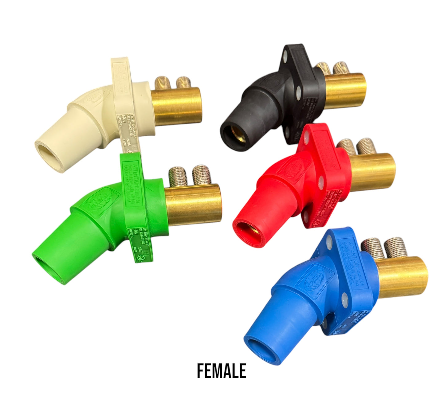 #4 - 4/0 AWG HUBBELL Panel Mounting Series 16 Camlocks (Set of 5) STRAIGHT OR ANGLED. - Double Set Screw