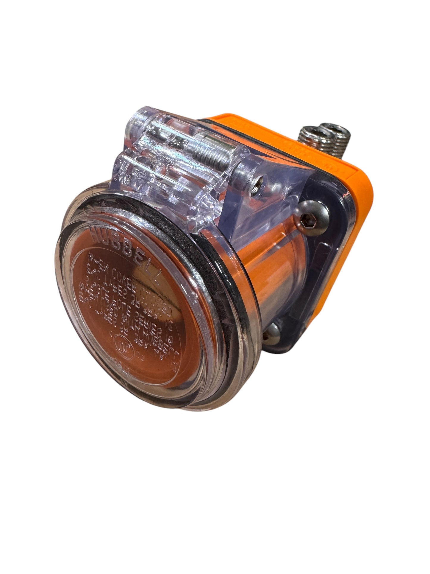 CAMLOCK Series 16 Hubbell Panel Mount Straight Receptacle W/Clear SNAP Cover W/MOUNTING Screws