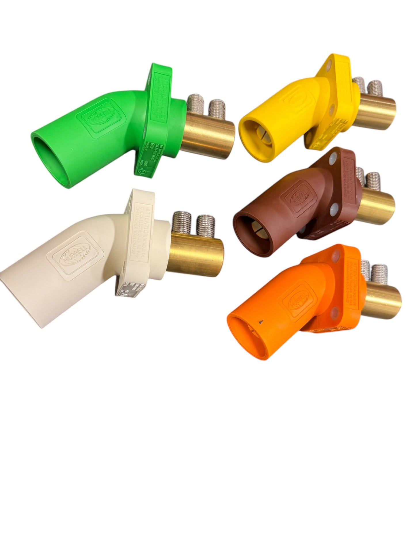 #4 - 4/0 AWG HUBBELL Panel Mounting Series 16 Camlocks (Set of 5) STRAIGHT OR ANGLED. - Double Set Screw