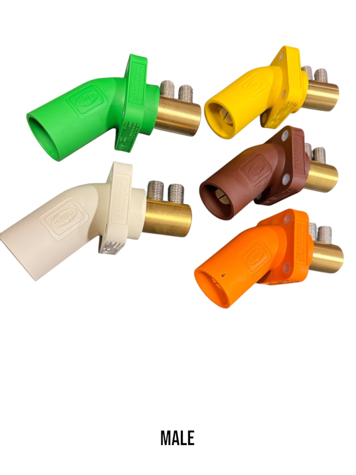 #4 - 4/0 AWG HUBBELL Panel Mounting Series 16 Camlocks (Set of 5) STRAIGHT OR ANGLED. - Double Set Screw
