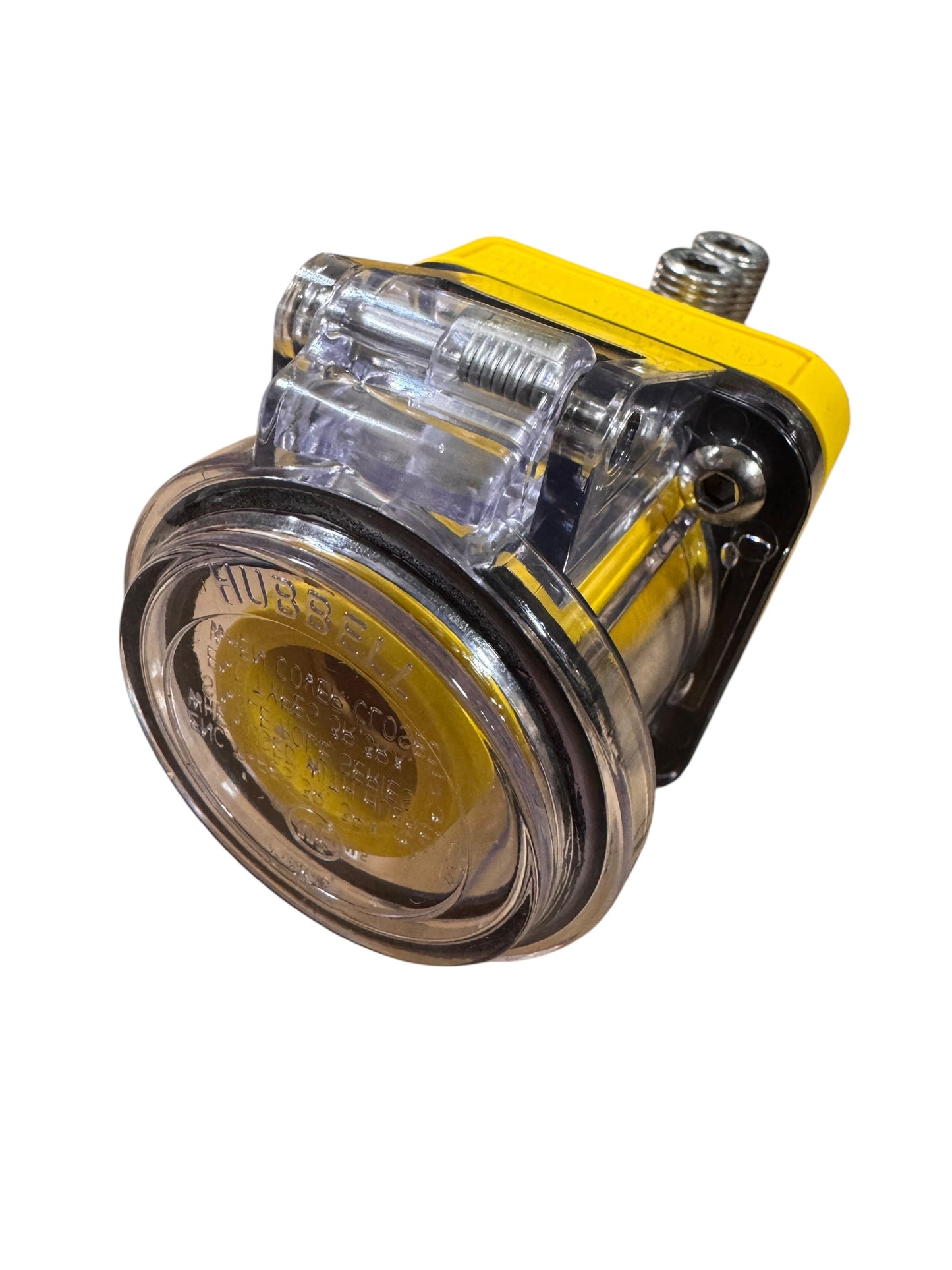 CAMLOCK Series 16 Hubbell Panel Mount Straight Receptacle W/Clear SNAP Cover W/MOUNTING Screws