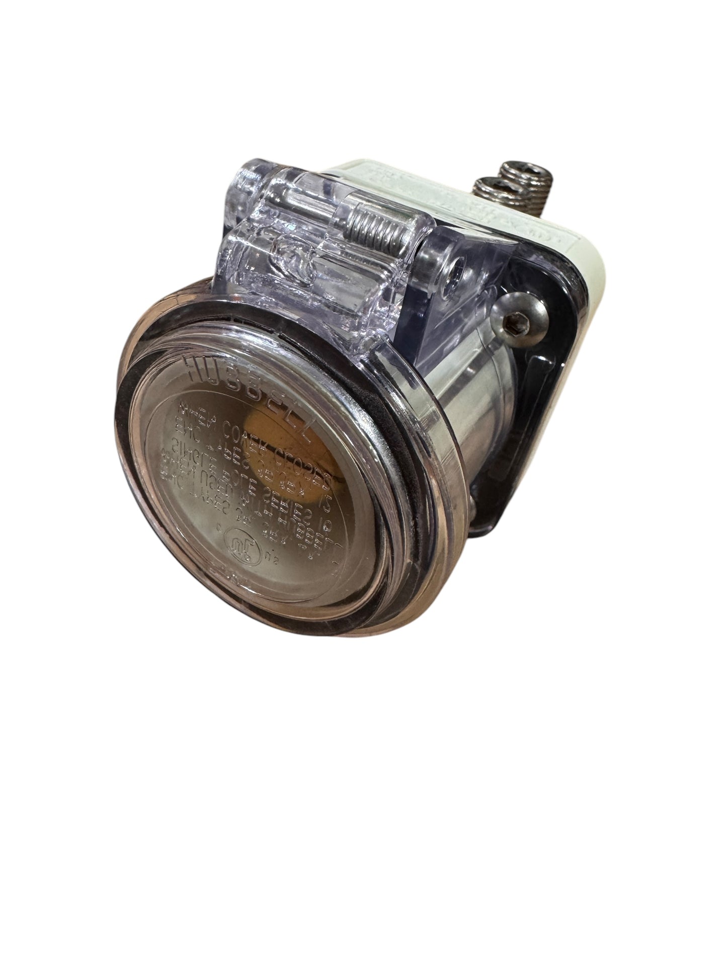 CAMLOCK Series 16 Hubbell Panel Mount Straight Receptacle W/Clear SNAP Cover W/MOUNTING Screws