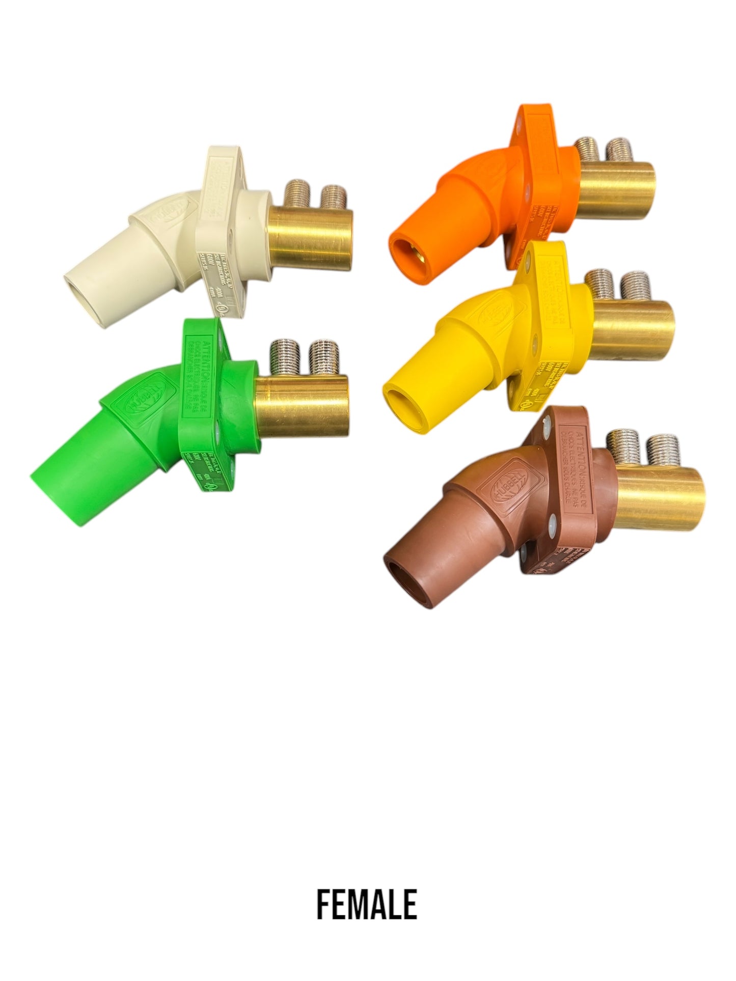 #4 - 4/0 AWG HUBBELL Panel Mounting Series 16 Camlocks (Set of 5) STRAIGHT OR ANGLED. - Double Set Screw