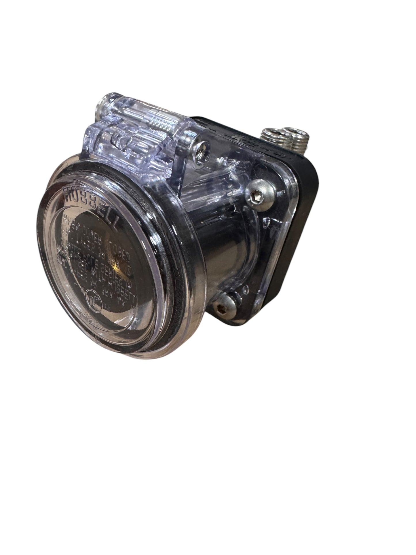 CAMLOCK Series 16 Hubbell Panel Mount Straight Receptacle W/Clear SNAP Cover W/MOUNTING Screws