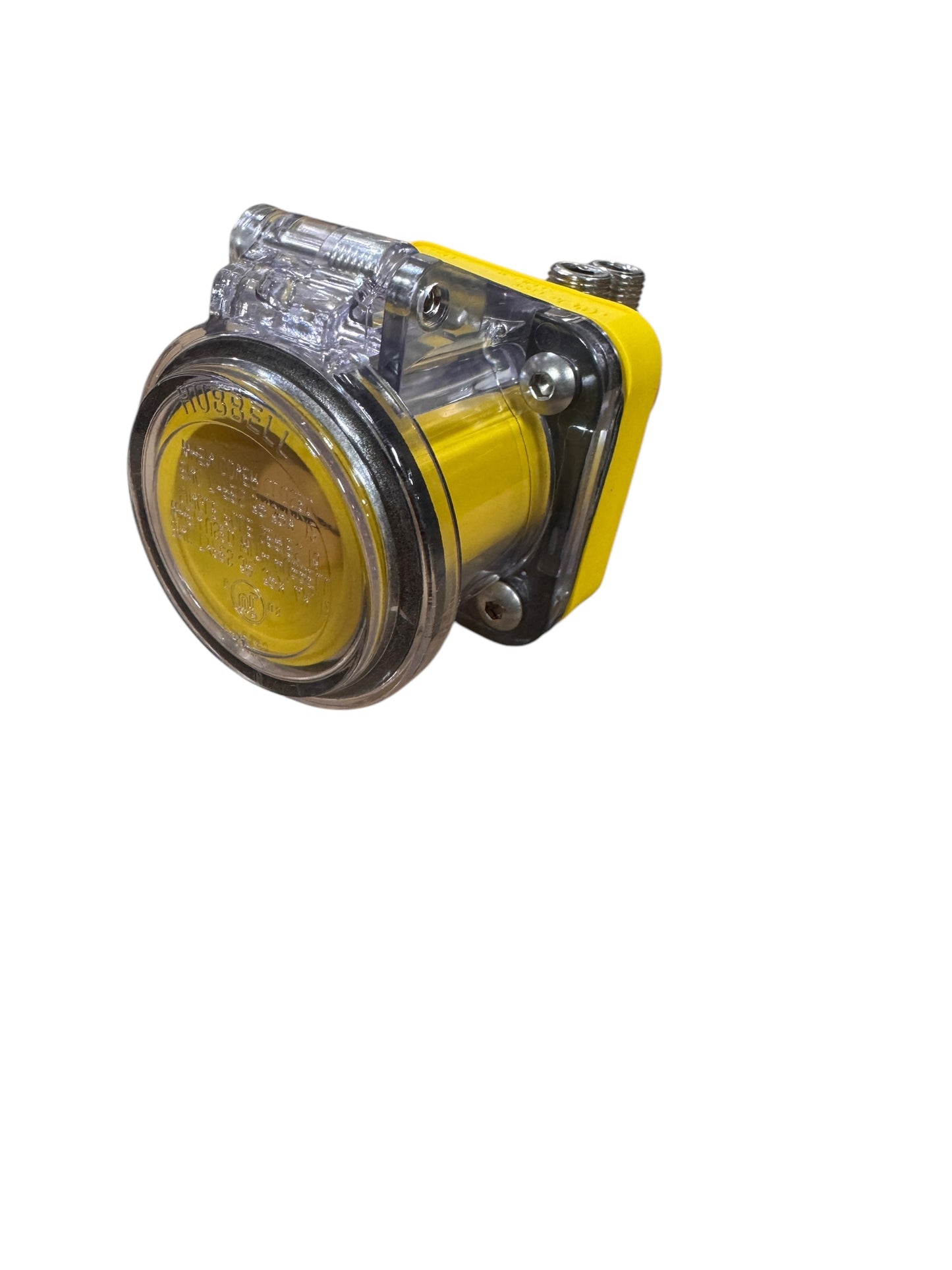 CAMLOCK Series 16 Hubbell Panel Mount Straight Receptacle W/Clear SNAP Cover W/MOUNTING Screws