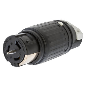 HUBBELL CS6364C Industrial, Female Connector Body, 50A 125/250V, 3-Pole 4-Wire Grounding, Non-NEMA, Screw Terminal, Black and White