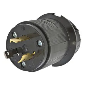 HUBBELL HBL2311BK Male Plug, 20A 125V, 2-Pole 3-Wire Grounding, L5-20P, Screw Terminal, Black