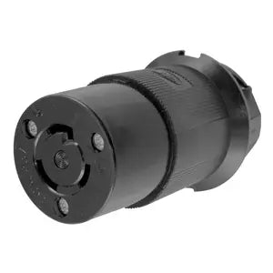 HUBBELL HBL2313BK Female Connector Body, 20A 125V, 2-Pole 3-Wire Grounding, L5-20R, Screw Terminal, Black