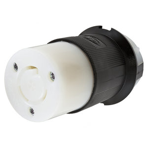 HUBBELL HBL2313 Female Connector Body, 20A 125V, 2-Pole 3-Wire Grounding, L5-20R, Screw Terminal, Black and White