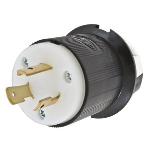 HUBBELL HBL2321 Male Plug, 20A 250V, 2-Pole 3-Wire Grounding, L6-20P, Screw Terminal, Black and White