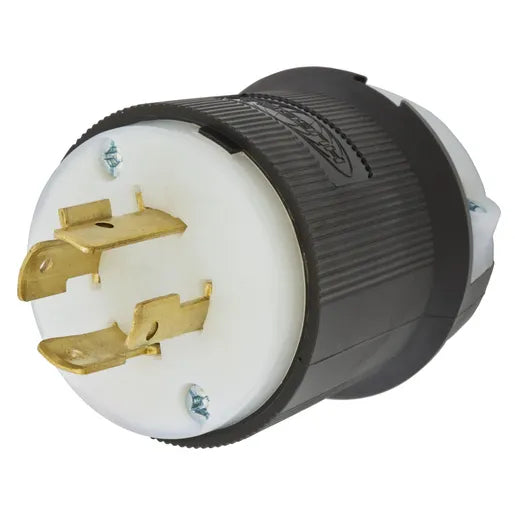 HUBBELL HBL2431 Plug, 20A, 480V, L16, 20P, Black and White Nylon