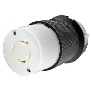 HUBBELL HBL2433 Connector, 20A, 480V, L16, 20P, Black and White Nylon