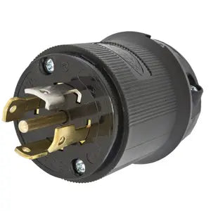 HUBBELL HBL2811BK Male Plug, 30A 3-Phase 120/208V AC, 4-Pole 5-Wire Grounding, L21-30P, Screw Terminal, Black