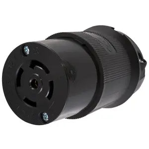 HUBBELL HBL2813BK Female Connector, 30A 3-Phase 120/208V AC, 4-Pole 5-Wire Grounding, L21-30R, Screw Terminal, Black