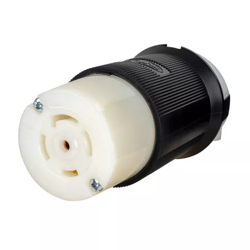 HUBBELL HBL2813ST EdgeConnect Twist-Lock, Female Connector Body, 30A 3-Phase Wye 120/208V AC, Black and White,