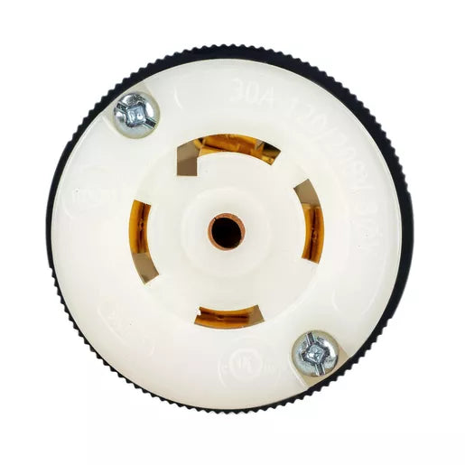 HUBBELL HBL2813ST EdgeConnect Twist-Lock, Female Connector Body, 30A 3-Phase Wye 120/208V AC, Black and White,