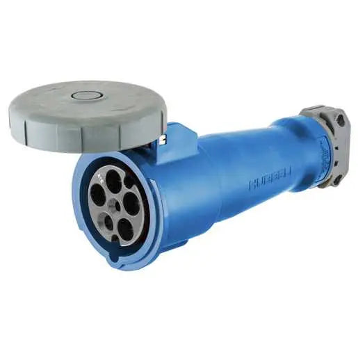 HUBBELL HBL560C9W IEC Pin and Sleeve Devices, Industrial Grade, Female, Connector Body, 60A 3-Phase Wye 120/208V AC, Watertight