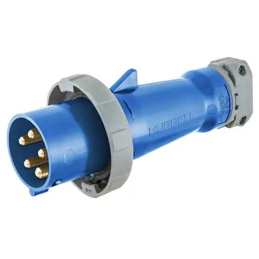 HUBBELL HBL560P9W IEC Pin and Sleeve Devices, Industrial Grade, Male, Plug, 60A 3-Phase Wye 120/208V AC, 4- Pole 5-Wire Grounding, Watertight