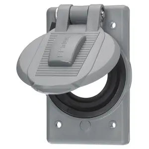HBL7428WOG Weatherproof Covers, 1-Gang, 1) 2.15" Opening, Standard Size, Gray Polycarbonate, Device Mount
