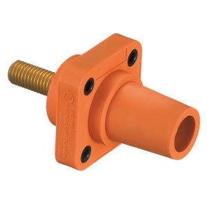 HUBBELL Series 16 Single Pole Devices, Female, STRAIGHT Receptacle, 300/400A 600V AC/DC, Single Conductor, (Threaded Mount Holes) Threaded Stud