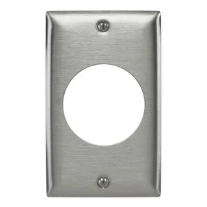 HUBBELL SS737 Wallplates, SS Metallic Plates, 1- Gang, 1) 1.937" Openings, Standard Size, Stainless Steel