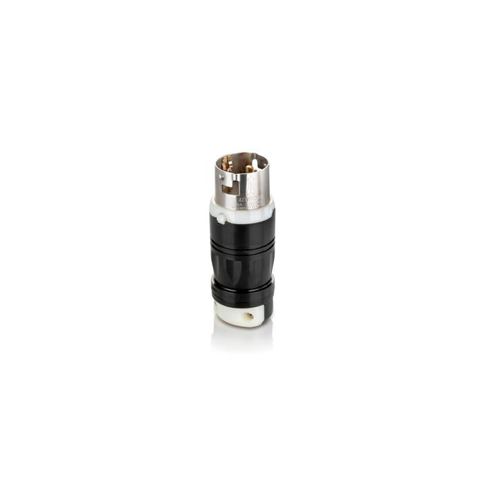 Leviton Locking Plug, 20 Amp, 480 Volt, Industrial Grade, NEMA L8-20P, Black & White – Heavy Duty Connector