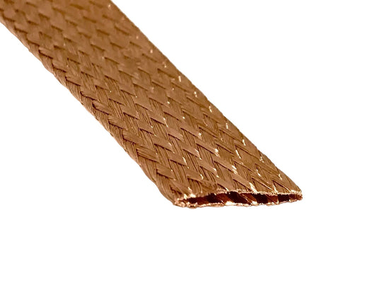 Bare Copper Flat Braid Ground Strap Grounding