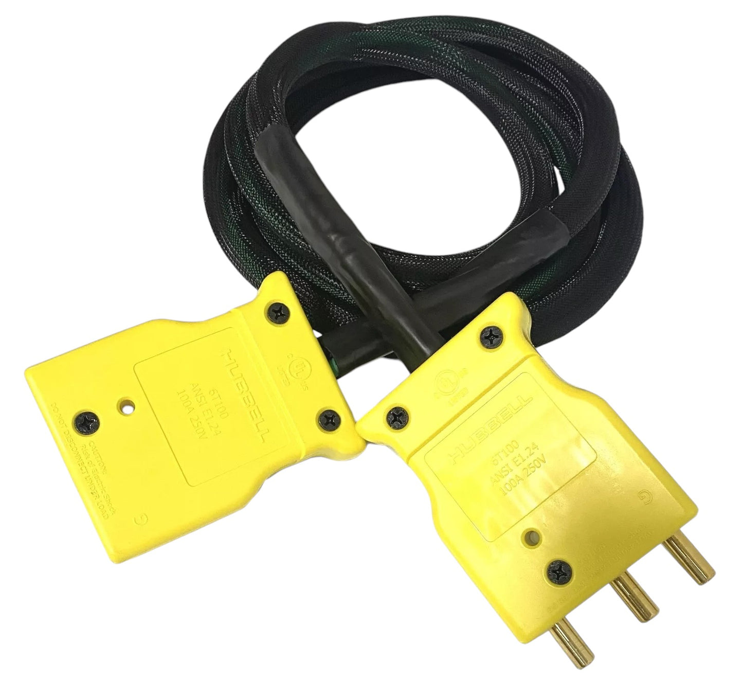 Stage Pin Extension, 100 Amp, 250 Volt, Hubbell Connectors, SC Cable (2-4g)(1-6g grn)