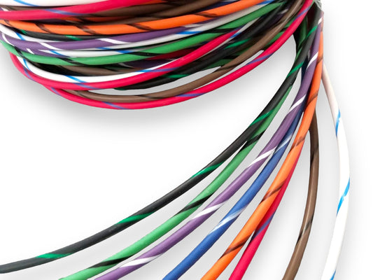 GXL HIGH TEMP AUTOMOTIVE POWER WIRE 8 STRIPED COLORS 25 FT EA (14 AWG) LOT D