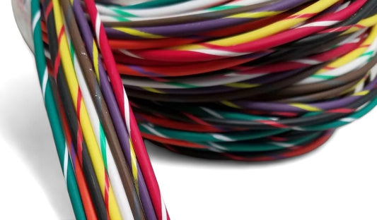 GXL HIGH TEMP AUTOMOTIVE POWER WIRE 8 STRIPED COLORS 25 FT EA (14 AWG) LOT
