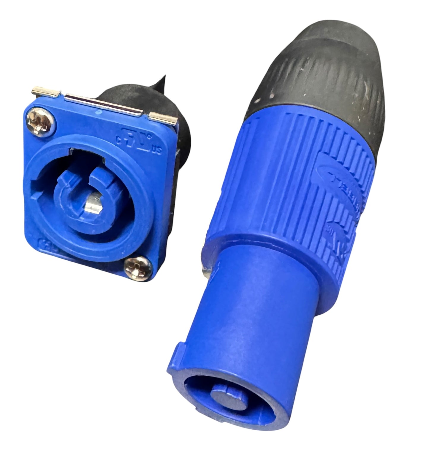 Hubbell Locking Devices, Twist-Lock,Insul-Lock Inline Connectors, 25 Amp, Power In, Powercon Style  Blue Set