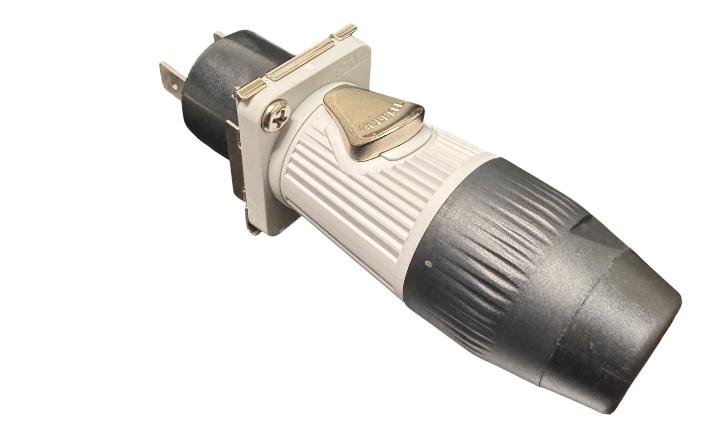 Hubbell Locking Devices, Twist-Lock,Insul-Lock Inline Connectors, Power Con Style 25 Amp, Power Out, Gray Set
