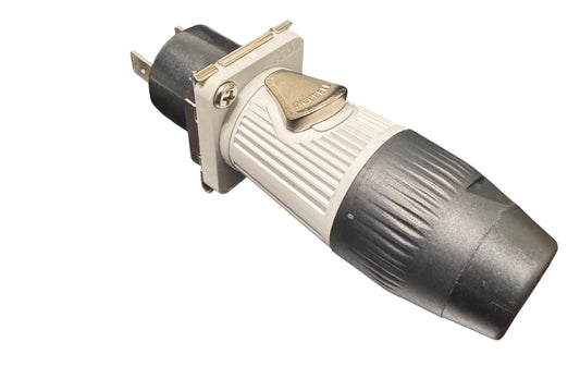 Hubbell Locking Devices, Twist-Lock,Insul-Lock Inline Connectors, Power Con Style 25 Amp, Power Out, Gray Set