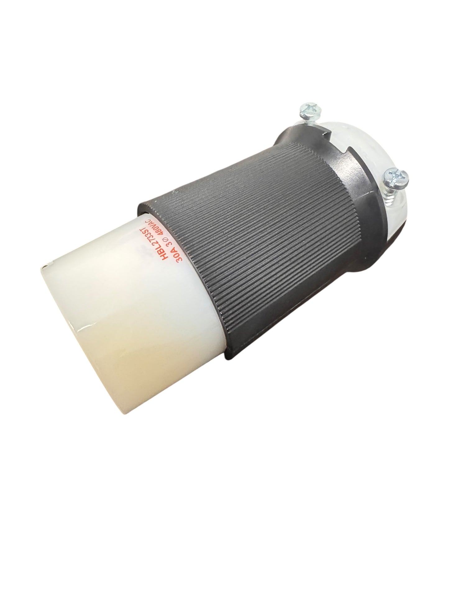 HUBBELL HBL2733ST Female Connector Body, 30A 3-Phase Delta 480V AC, 3-Pole 4-Wire Grounding, L16-30R, Screw Terminal, Black and White