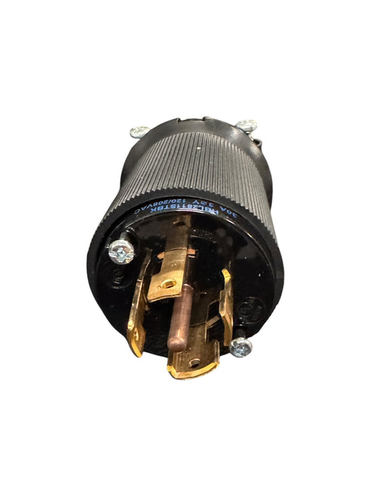 HUBBELL HBL2811STBK Edge Connect Twist lock Male Plug, 30A 3-Phase 120/208V AC, 4-Pole 5-Wire Grounding, L21-30P, Screwless Terminal, Black