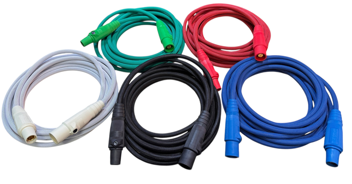 190 AMP #2 CAMLOCK BRAIDED POWER CABLES HUBBELL CAMLOCKS M/F FEEDER CABLES TYPE SC (25 FT)