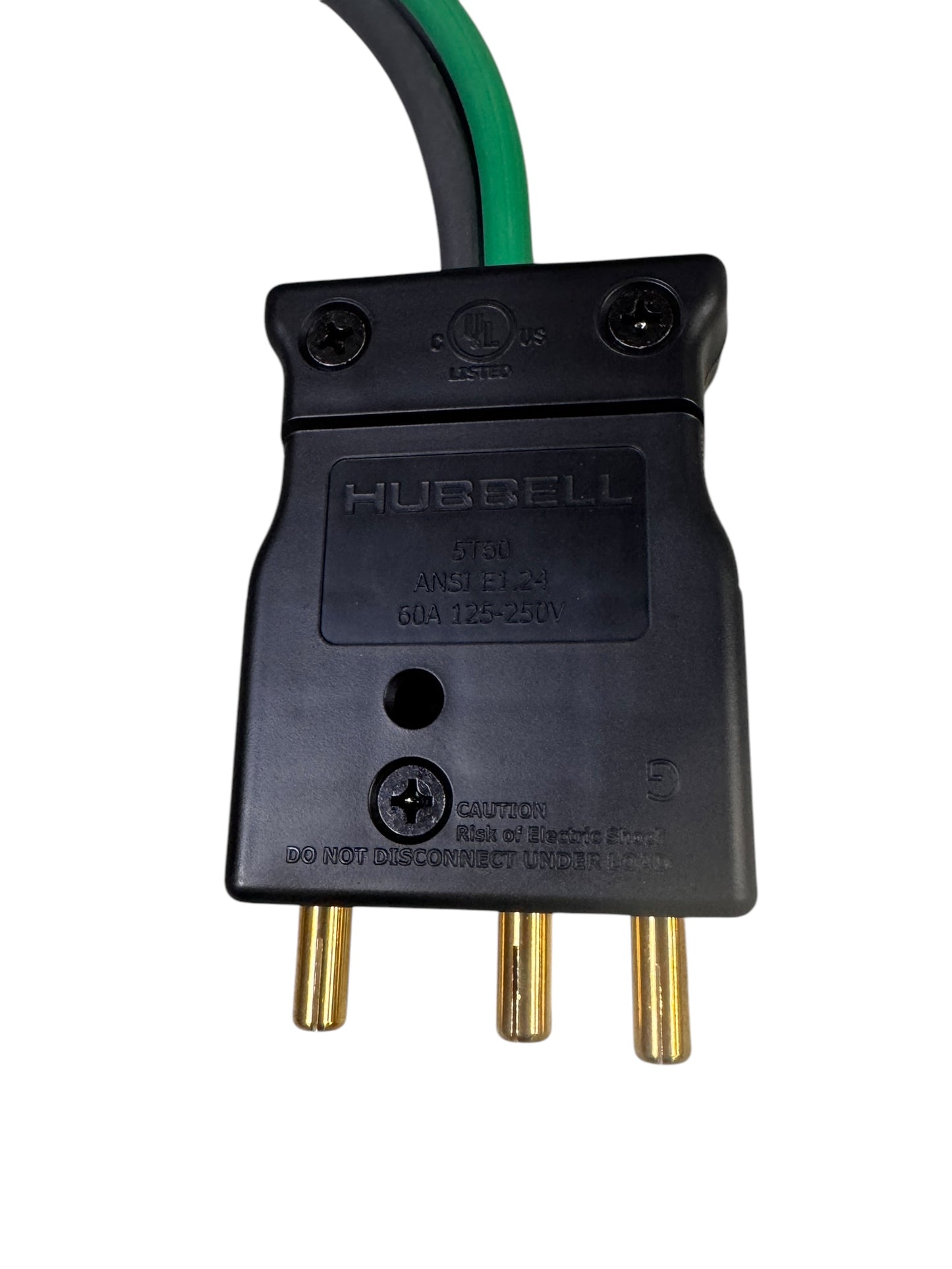 Male 60 Amp 125V Stage Pin To 3 Female Camlock Snake Bite Hubbell Stagepin