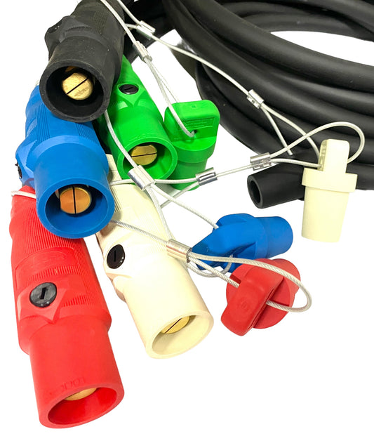 CAMLOCK 2/0 TYPE  SC Entertainment ,Generator Cables 5 Cable Pigtail Set